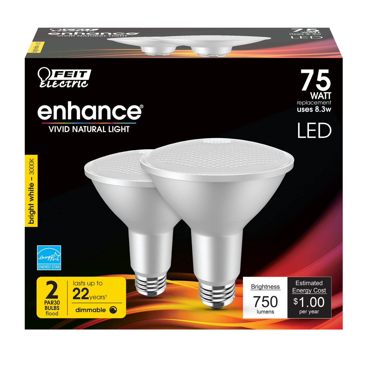 Feit Electric PAR30L spotlight beam bulb highlights artwork or architectural features