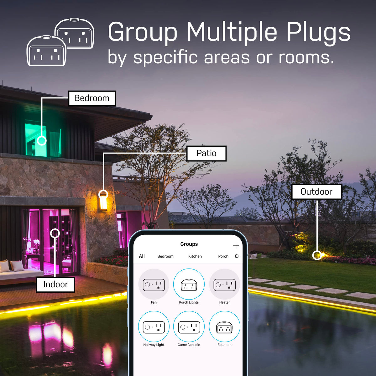 Feit Electric remote access outdoor plug suitable for shared control.