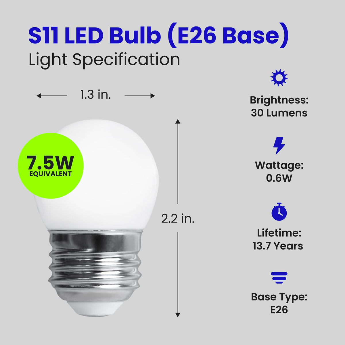 Feit Electric S11 soft white 2700K provides relaxing ambient lighting.