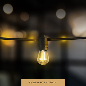 Feit Electric S14 filament bulb delivers 140 lumens for bright patio lighting.