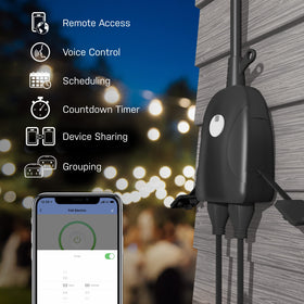 Feit Electric smart plug with Alexa and Google Assistant voice control.