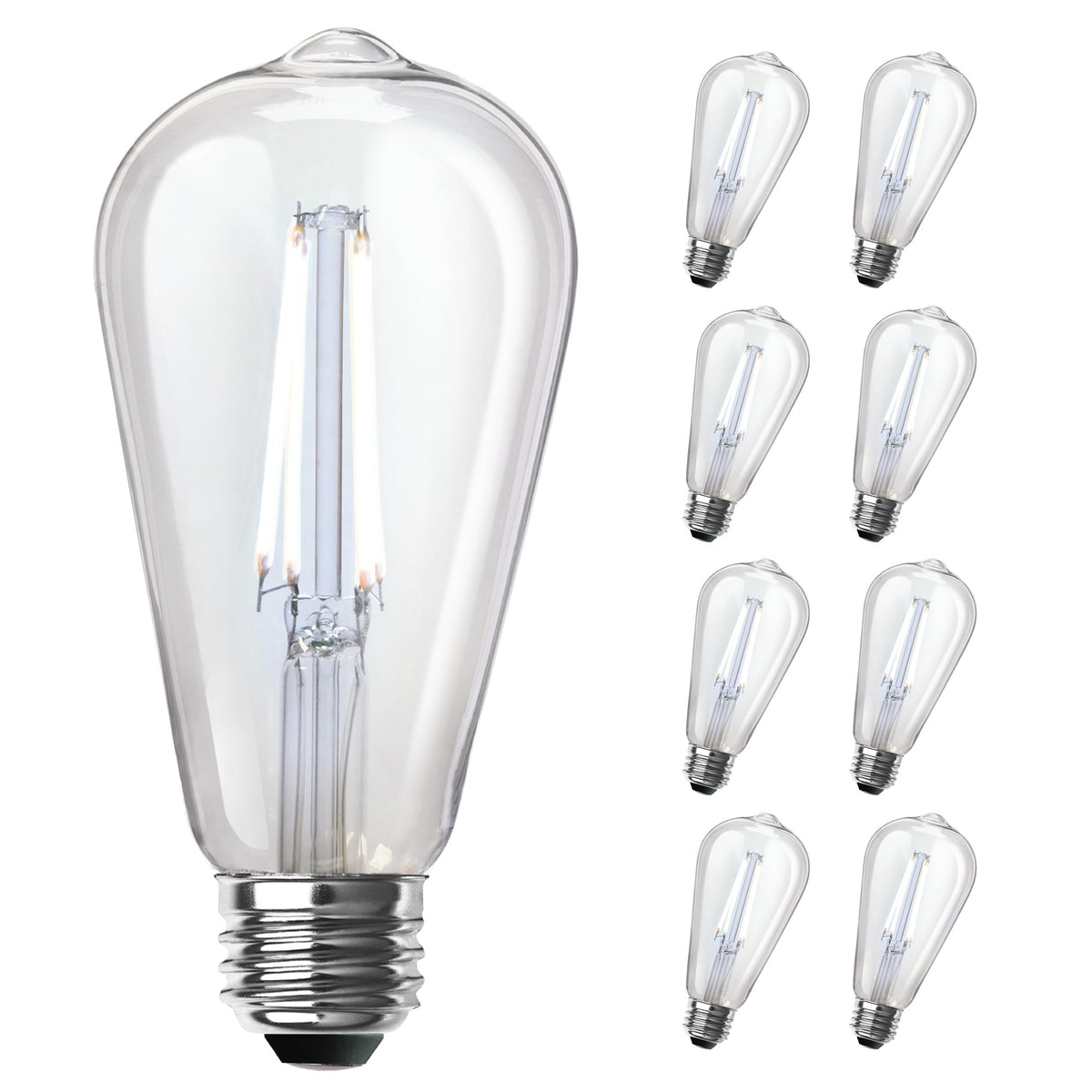 Feit Electric ST19 vintage Edison bulb with clear glass and exposed filament for classic décor