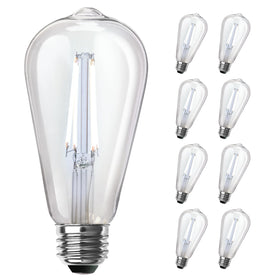 Feit Electric ST19 vintage Edison bulb with clear glass and exposed filament for classic décor