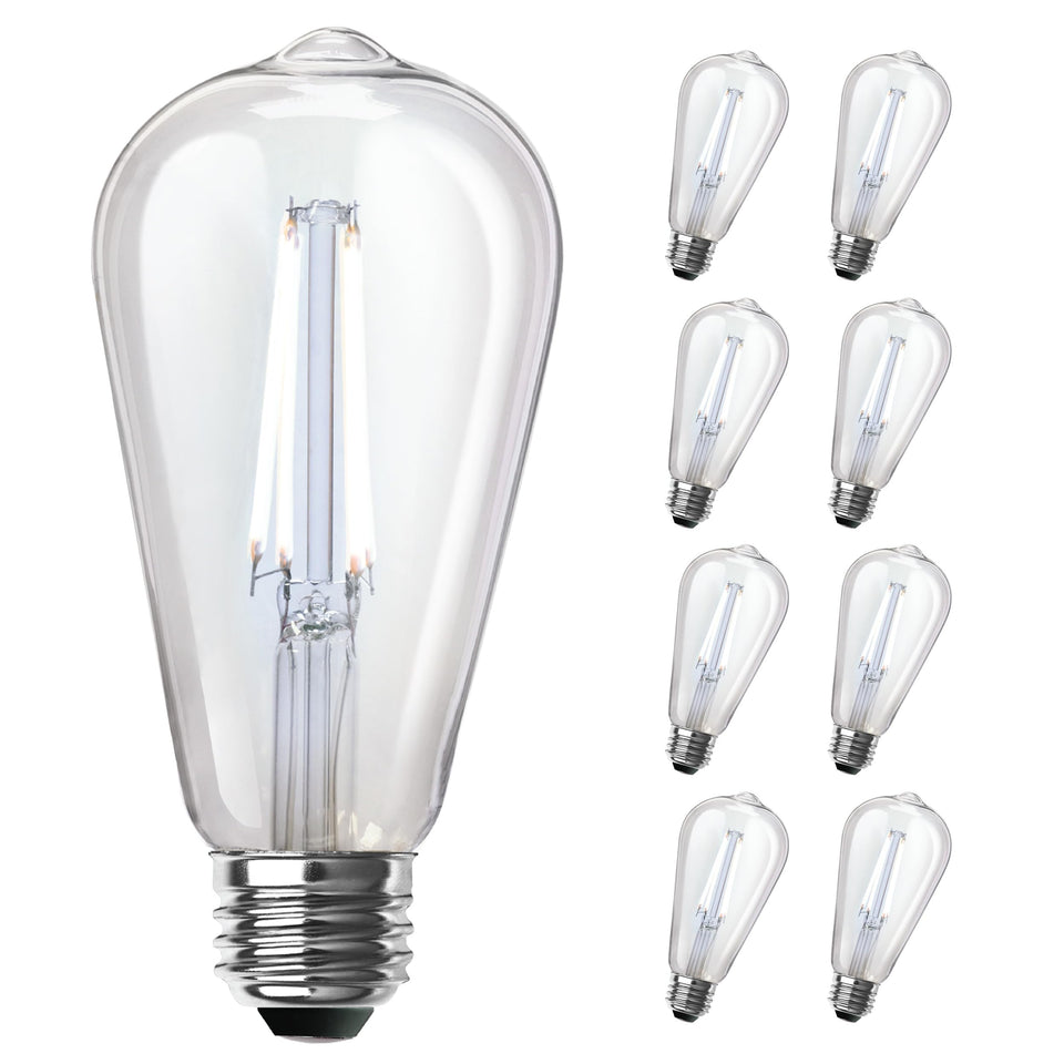 Feit Electric ST19 vintage Edison bulb with clear glass and exposed filament for classic décor