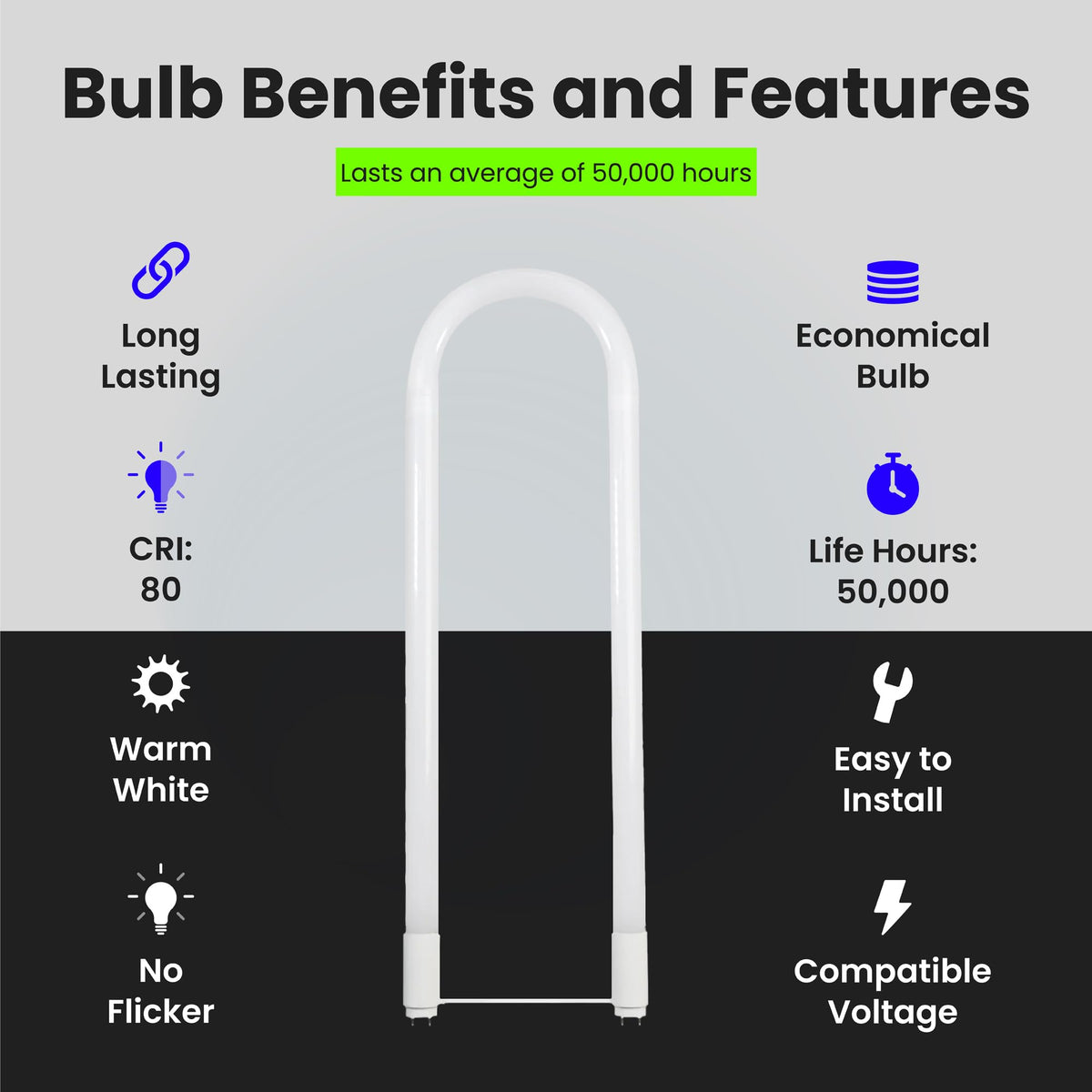 Feit Electric T8 U-Bend LED tube delivers 2100 lumens for bright task lighting
