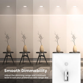 Feit Electric dimmer installed in-wall with clean finish and plate