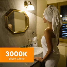 Feit Electric warm white 3000K glow illuminates cozy spaces.