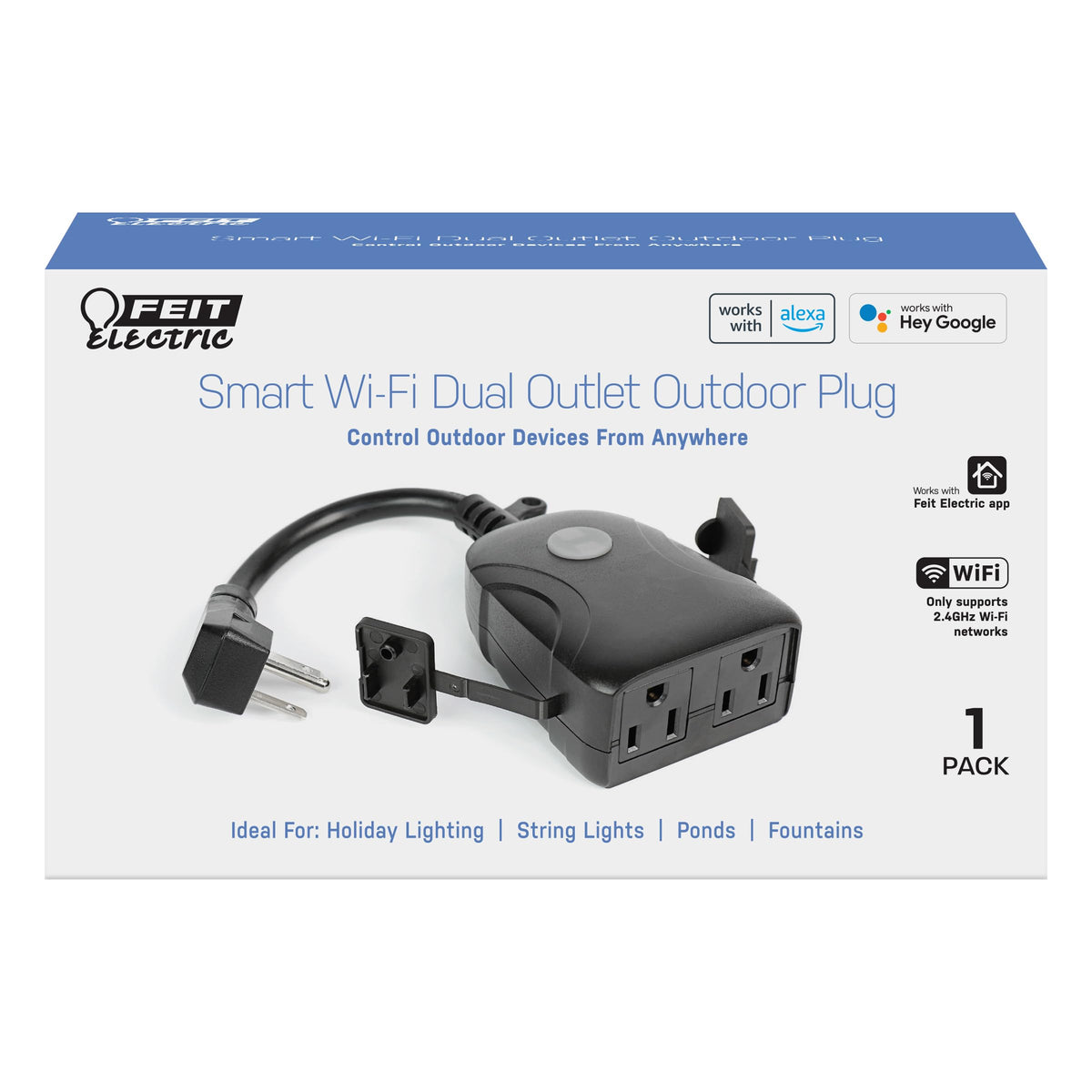 Feit Electric wifi-enabled outdoor plug for remote app control.