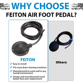 FEITON air foot pedal bottom view showcasing aluminum plate