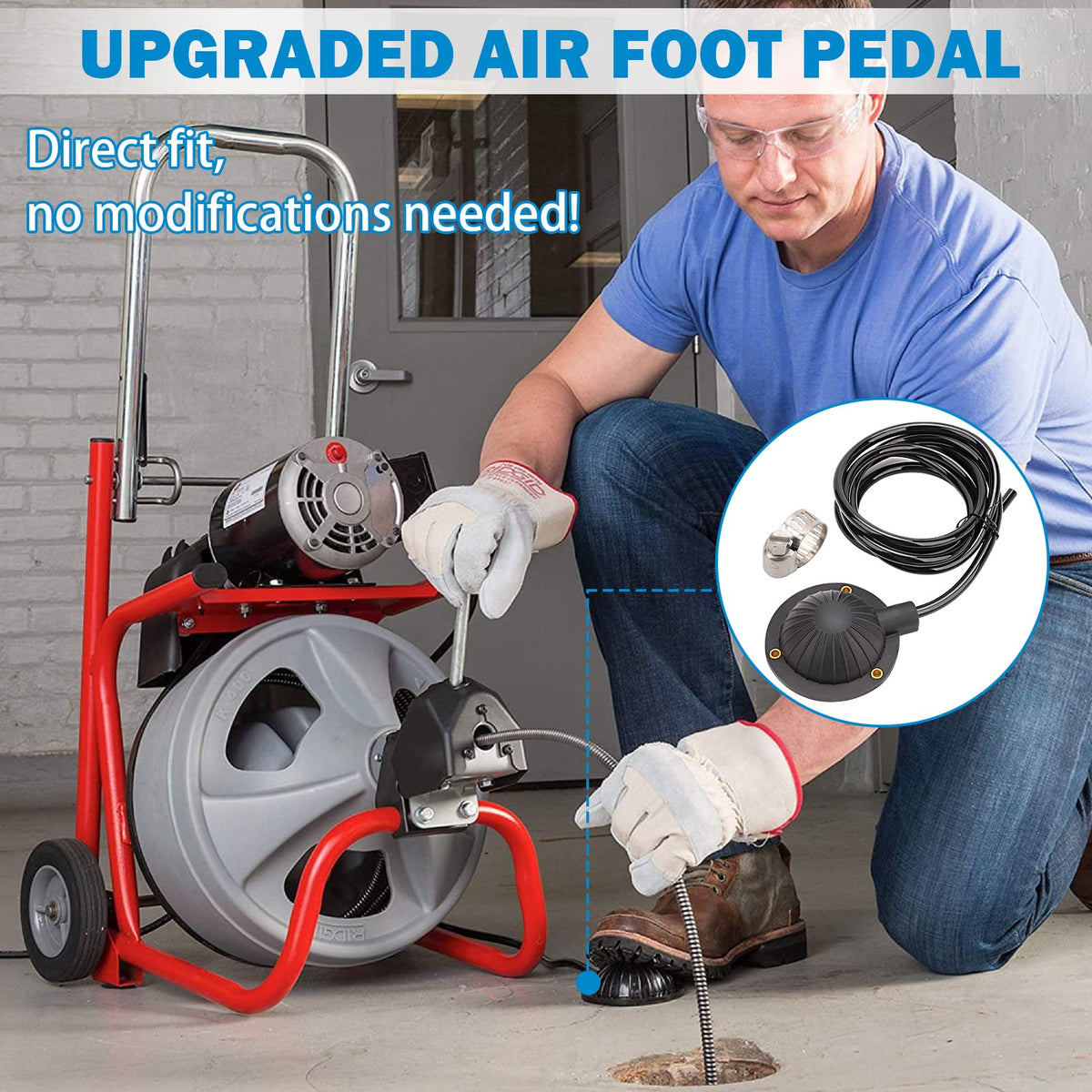 FEITON air foot pedal with eight-foot hose connection for flexible setup