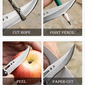 FEIZII mini pocket knife with wood-like handle for comfortable grip
