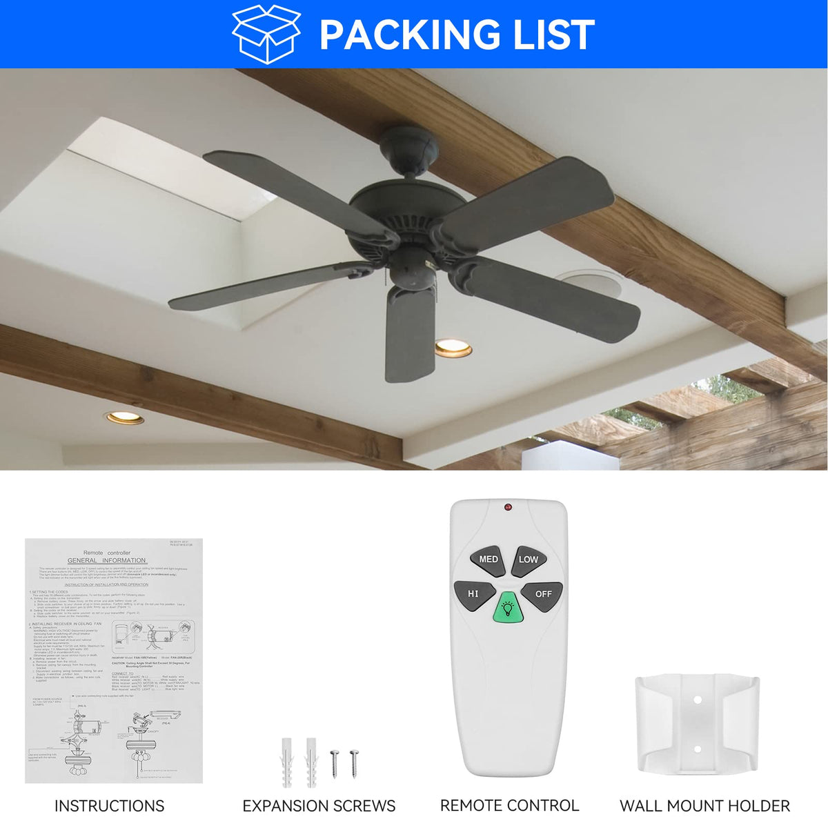 FEKOTS FAN53T compatibility list includes Harbor Breeze, Hampton Bay, and more.
