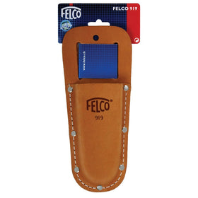 FELCO 919 Leather Holster on belt loop keeps pruner within easy reach.