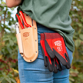 FELCO F910+ leather holster accessory pocket for sharpening stone or marker.