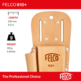 FELCO F910+ leather holster back view showing durable stitching.
