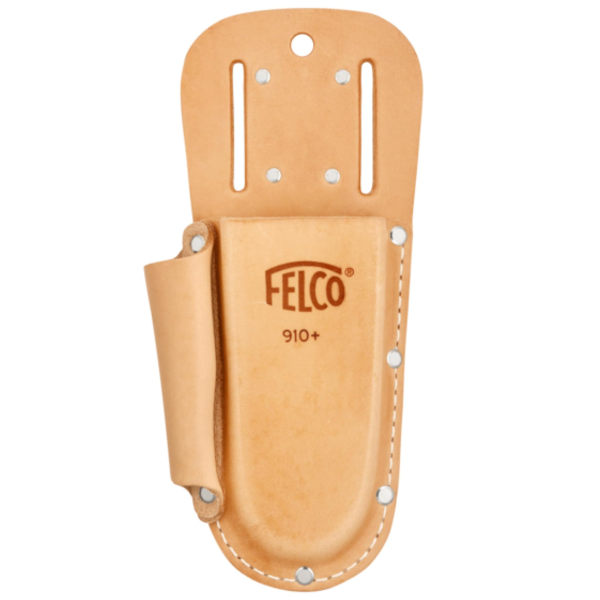 FELCO F910+ leather holster front view with secure belt clip.