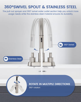 FELIXBATH 360 swivel spout provides versatile reach around the sink.