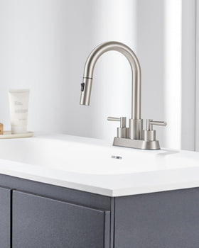 FELIXBATH fits standard 3-hole sinks with up to 1.06-inch deck thickness.