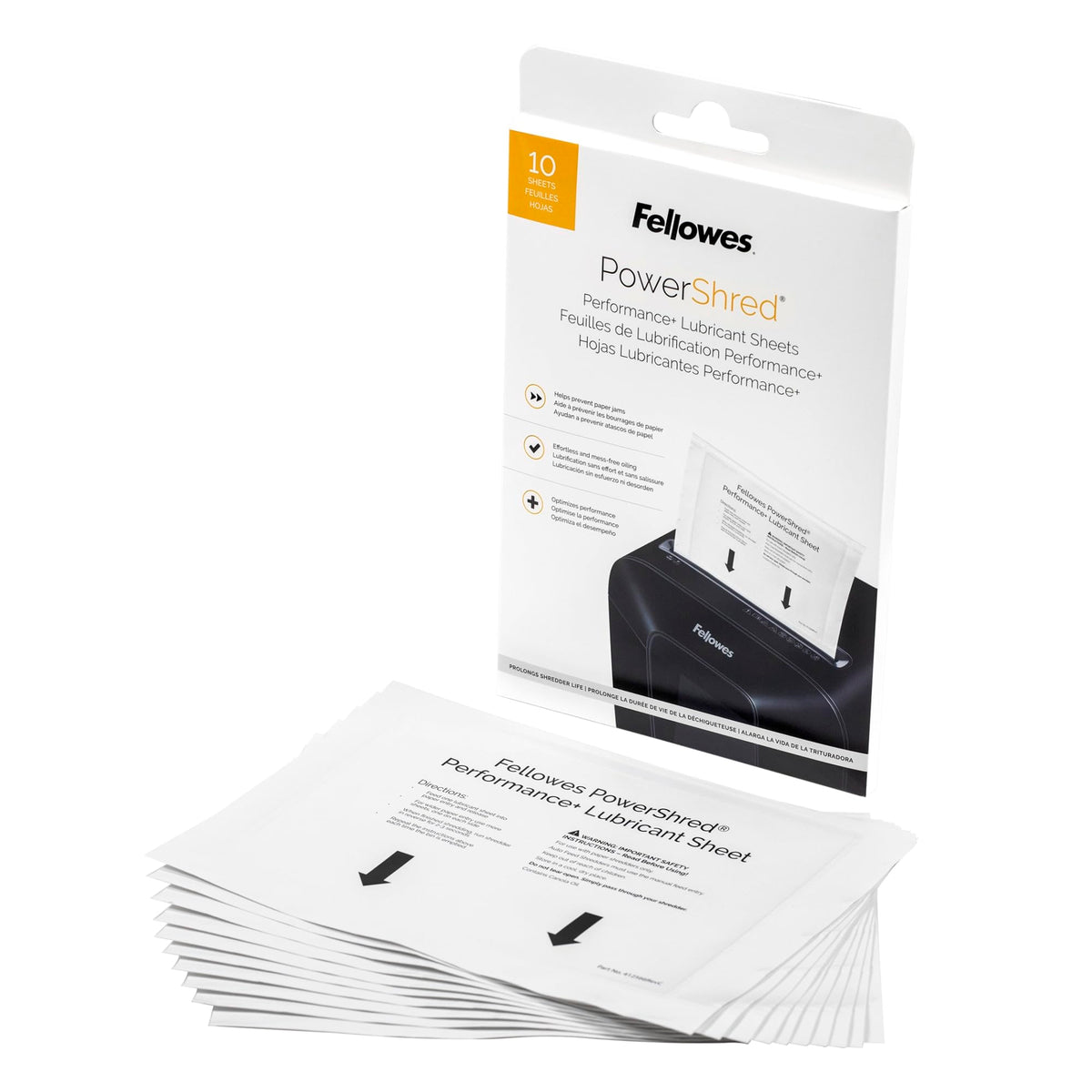 Fellowes lubricant sheet fed into shredder ensures easy maintenance