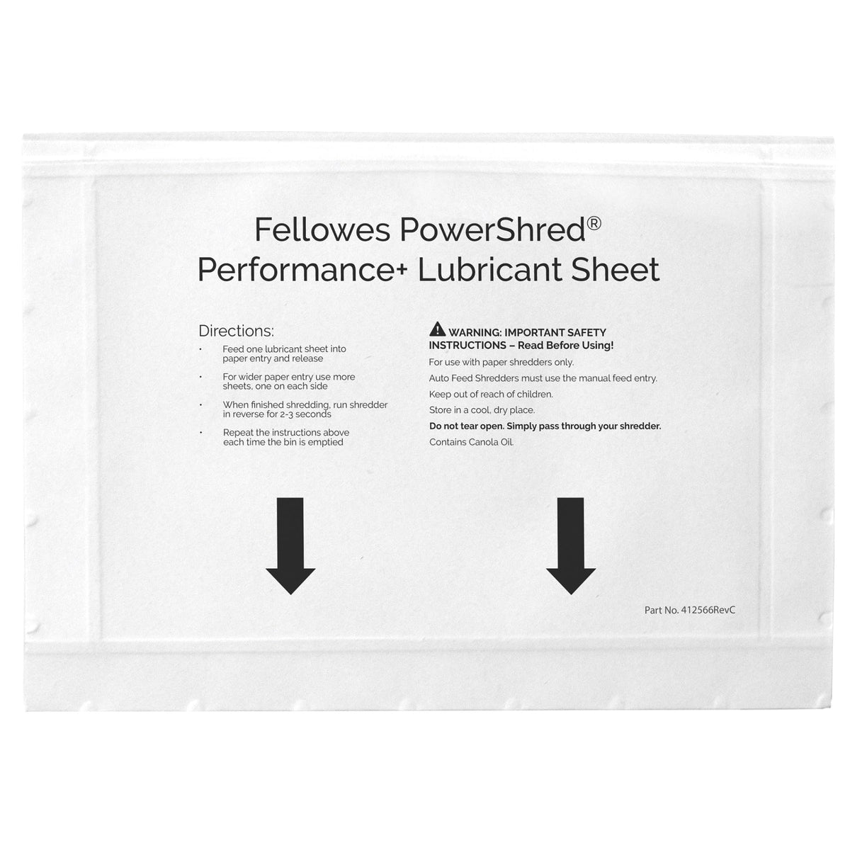 Fellowes lubricant sheet is compatible with cross-cut and micro-cut shredders