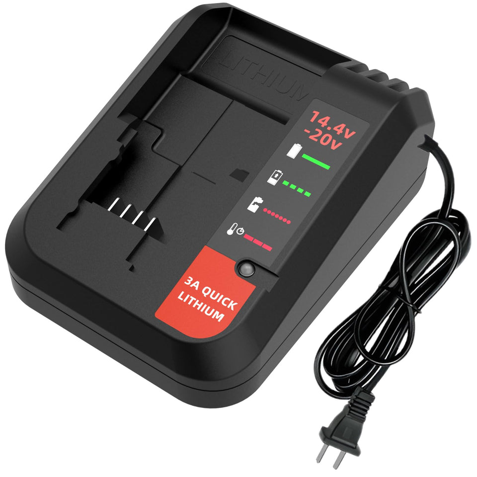 Feltyf 3.0A charger for Black & Decker 20V Max, fast recharge