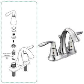 FEMAR tub and shower compatibility illustration for Moen fixtures.