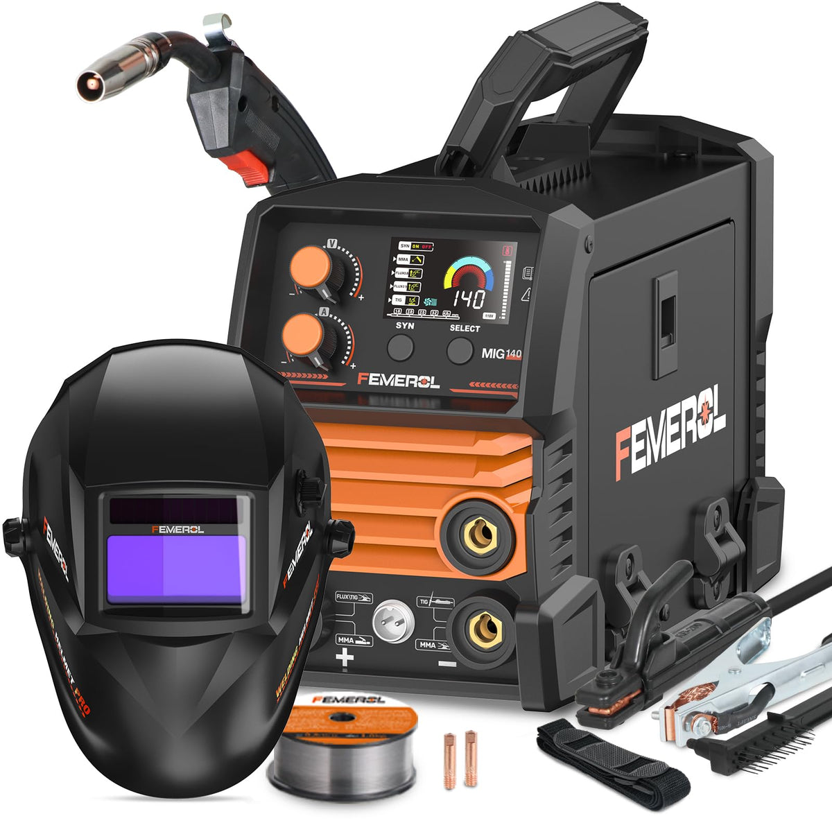 FEMEROL 140A 3-in-1 welder front view for versatile repairs