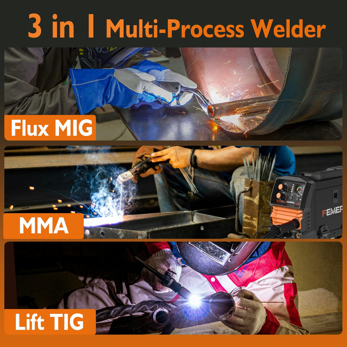 FEMEROL MIG/TIG/Stick modes for flexible metal fabrication at home