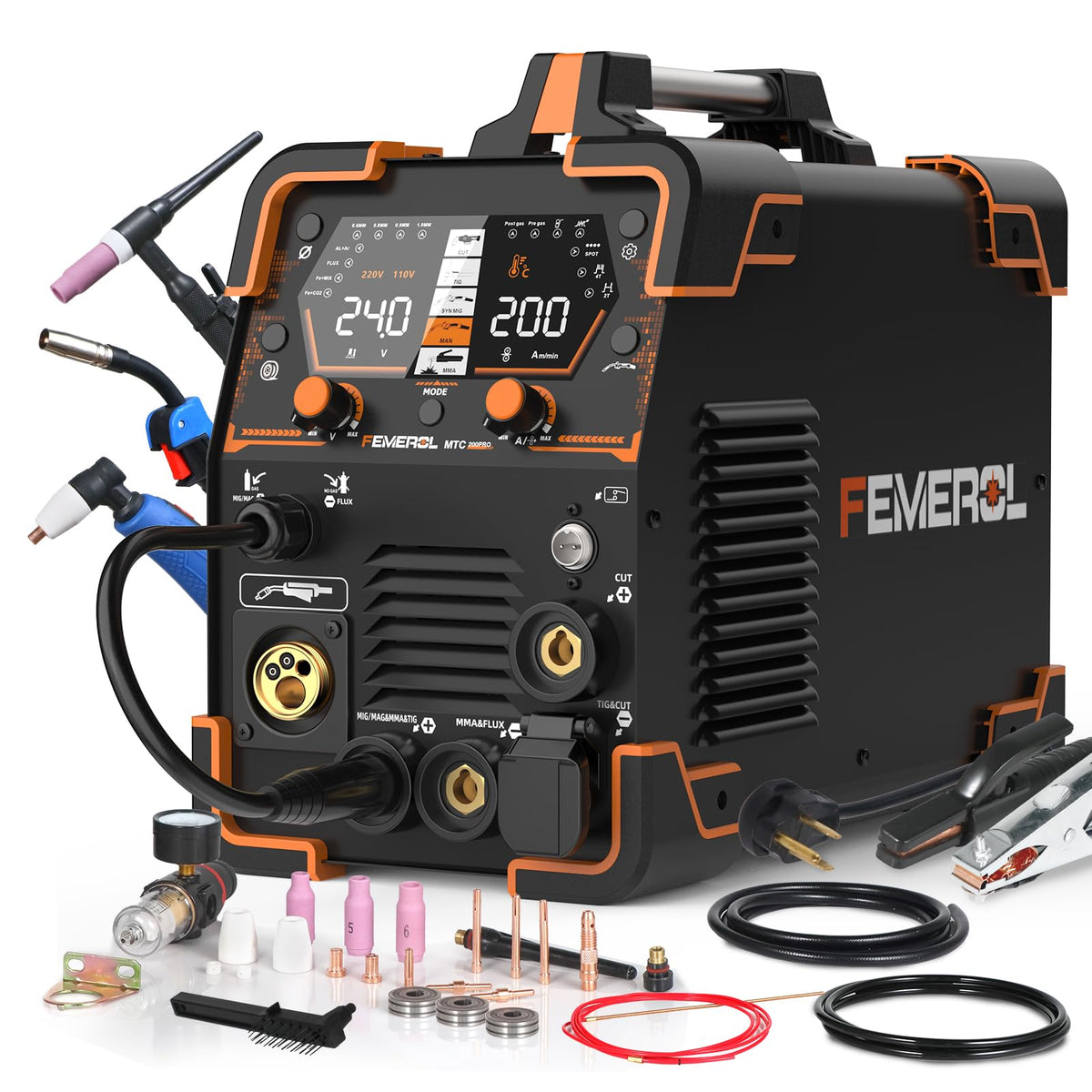 FEMEROL 6-in-1 welder front view showing compact versatility for home projects.