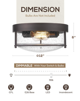 E26 bulb compatibility up to 60W with LED, CFL, or incandescent bulbs.