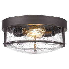 FEMILA flush mount light with seeded glass for warm kitchen ambiance.