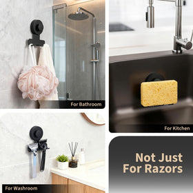 Matte black Fenas organizer fits most razors with a clean, modern look.