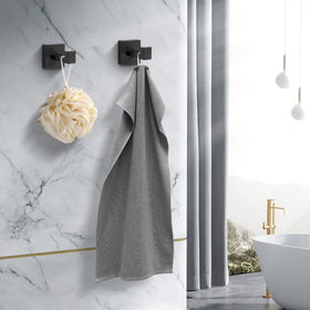 Fenas square robe hook design complements modern bathrooms and kitchens.