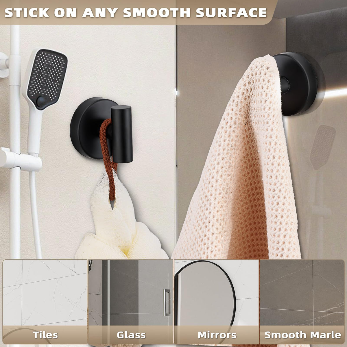 Fenas matte black hook keeps robes neatly ready after showering