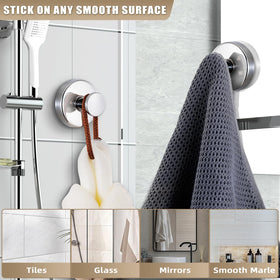 Fenas chrome polished hook on tile wall keeping robes neatly accessible.