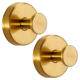 Fenas brushed gold towel hook on tile surface holding towels securely
