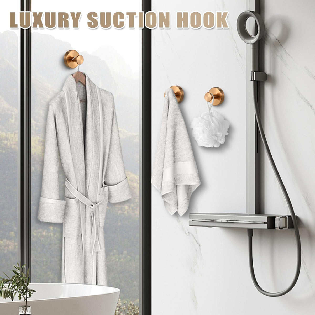 Fenas suction cup hook for glass and tile resists humidity for durable use