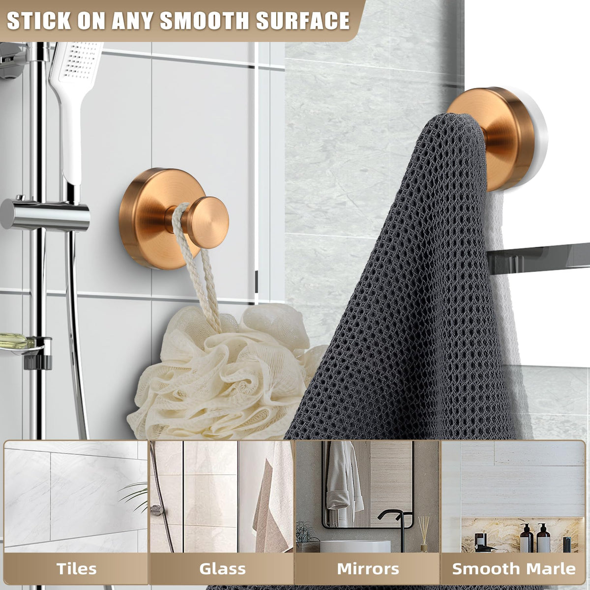 Fenas suction cup hook for kitchen back-splash towels tool-free mounting