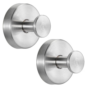 Fenas suction cup hook on shower wall, brushed nickel finish, ideal for towels.