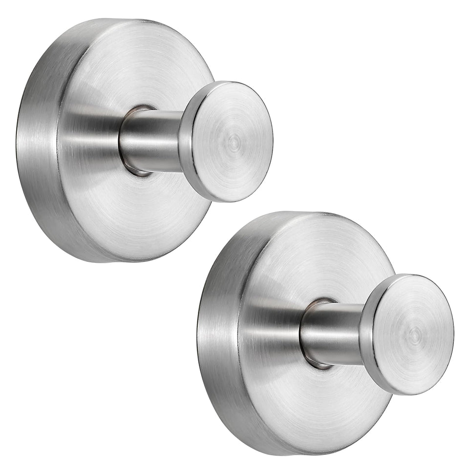 Fenas suction cup hook on shower wall, brushed nickel finish, ideal for towels.