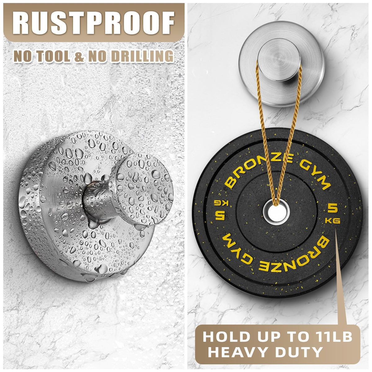 Fenas hooks grip loofahs without drilling, ideal for damp bathrooms.