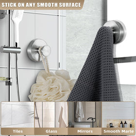 Fenas suction cup hooks for shower accommodate robes on smooth walls with style and ease.
