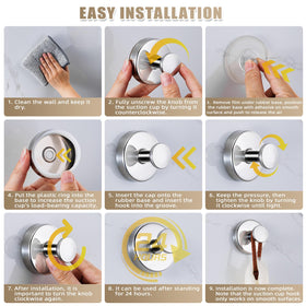 Fenas durable chrome hooks adhere to smooth non-porous surfaces in humid spaces