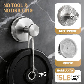 Fenas suction hook adhesive base close-up shows reusable stickiness
