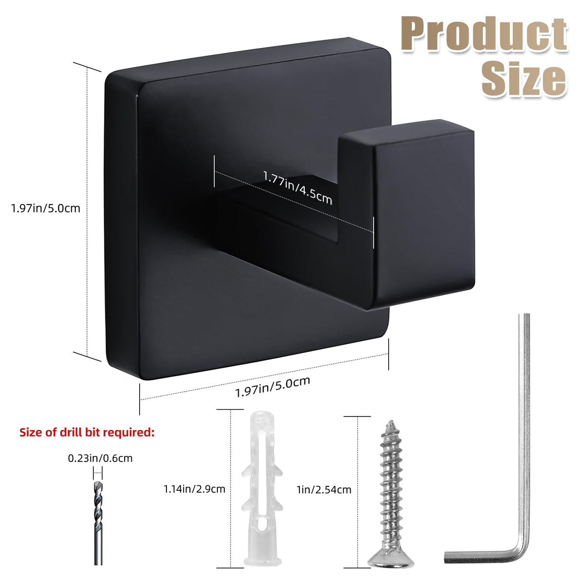 Fenas towel hook matte black finish resists rust in busy bathrooms