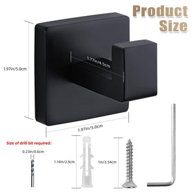 Fenas towel hook matte black finish resists rust in busy bathrooms