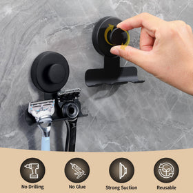 Fenas towel and loofah hooks keep essentials within reach.