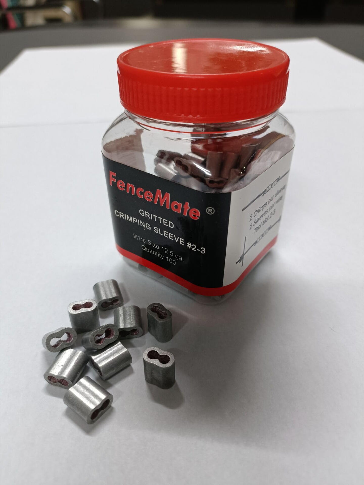 FenceMate 4-slot crimp tool recommended for proper sleeve installation.