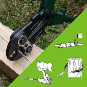 FenceMate outdoor wiring application demonstrates sturdy hanging and fencing support.