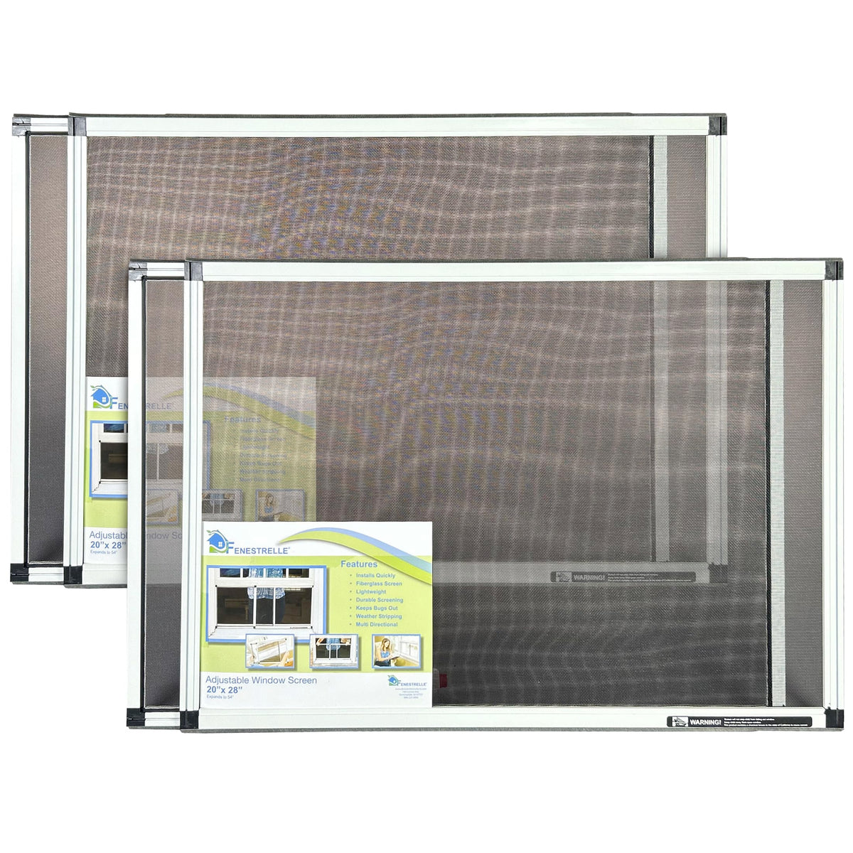 Fenestrelle expandable screen, horizontal fit, promotes ventilation while keeping insects out